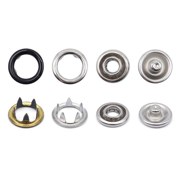 Кнопка рубашечная (джерси) открытая ⌀9.5 мм, ≈1440 шт, МЕТАЛЛ, эмаль, 322 черный глянцевый, NEW STAR