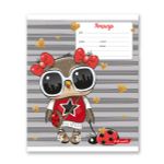 Тетрадь ученическая школьная, выборочные блестки, A5+ 12 л. на скобе, белизна 100%, 25 шт, линия, 000361 Совушки, Светоч 12ТСКд5_5_3_2