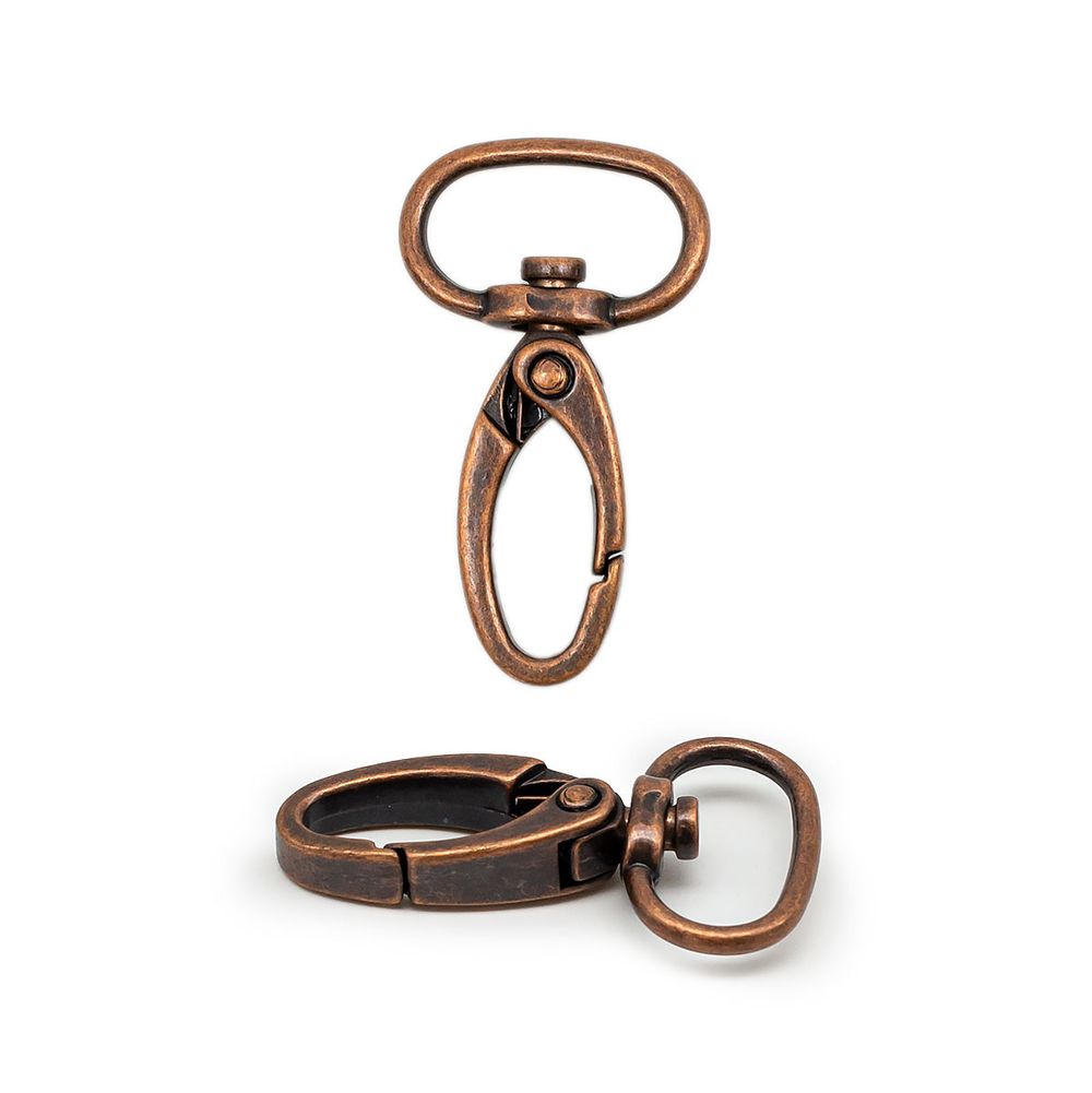 Карабин металл 20.0 мм (44х25 мм), т.медь, 6 шт