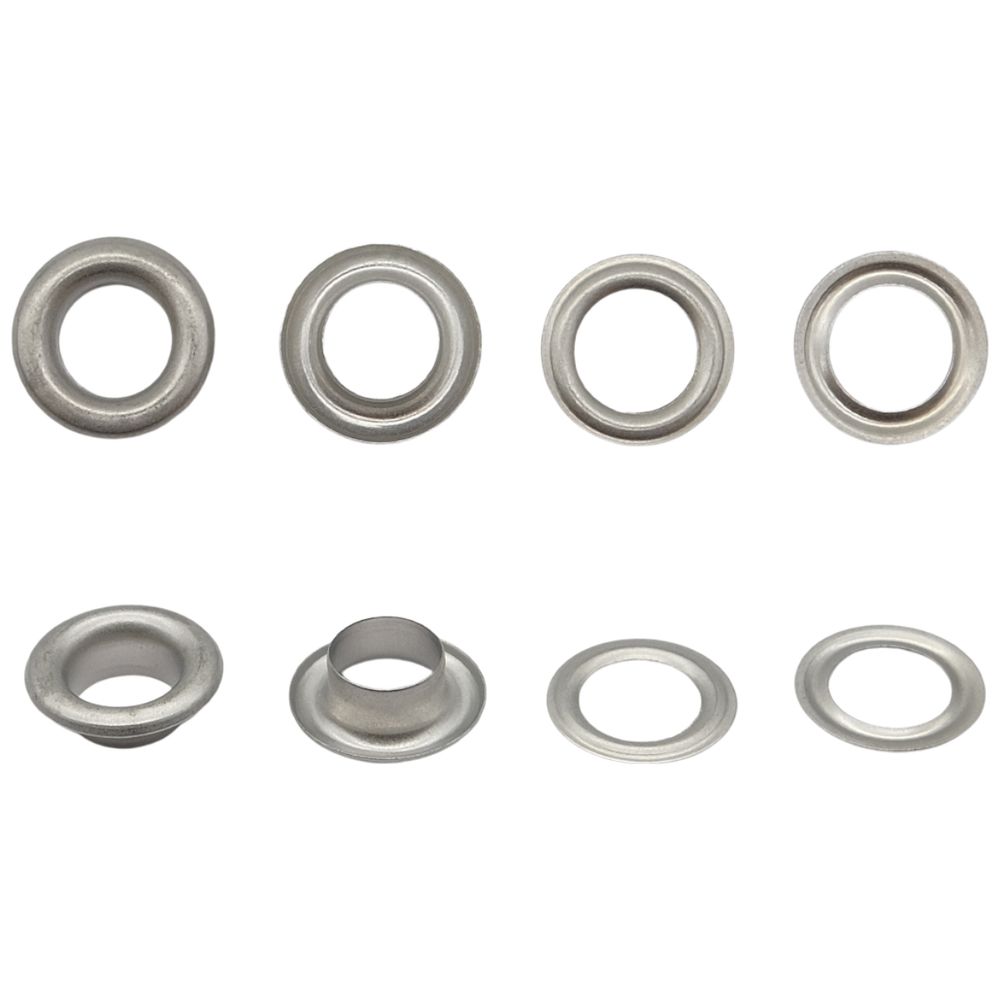 Люверсы металл ⌀_8.0 мм (внутр.), серебро, 100 шт, BIG