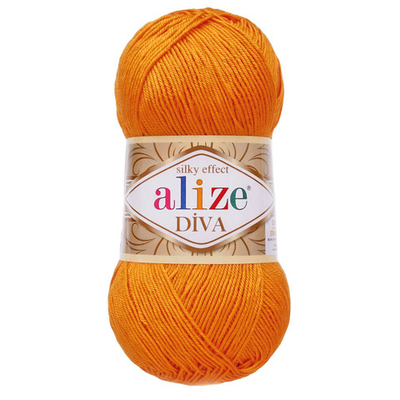 Пряжа Alize (Ализе) Diva / уп.5 мот. по 100 г, 350м, 120 оранжевый