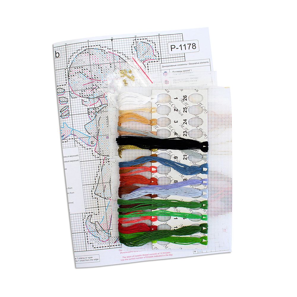 Набор для вышивания нитками МП Студия, на пластиковой канве Буратино 18х10 см