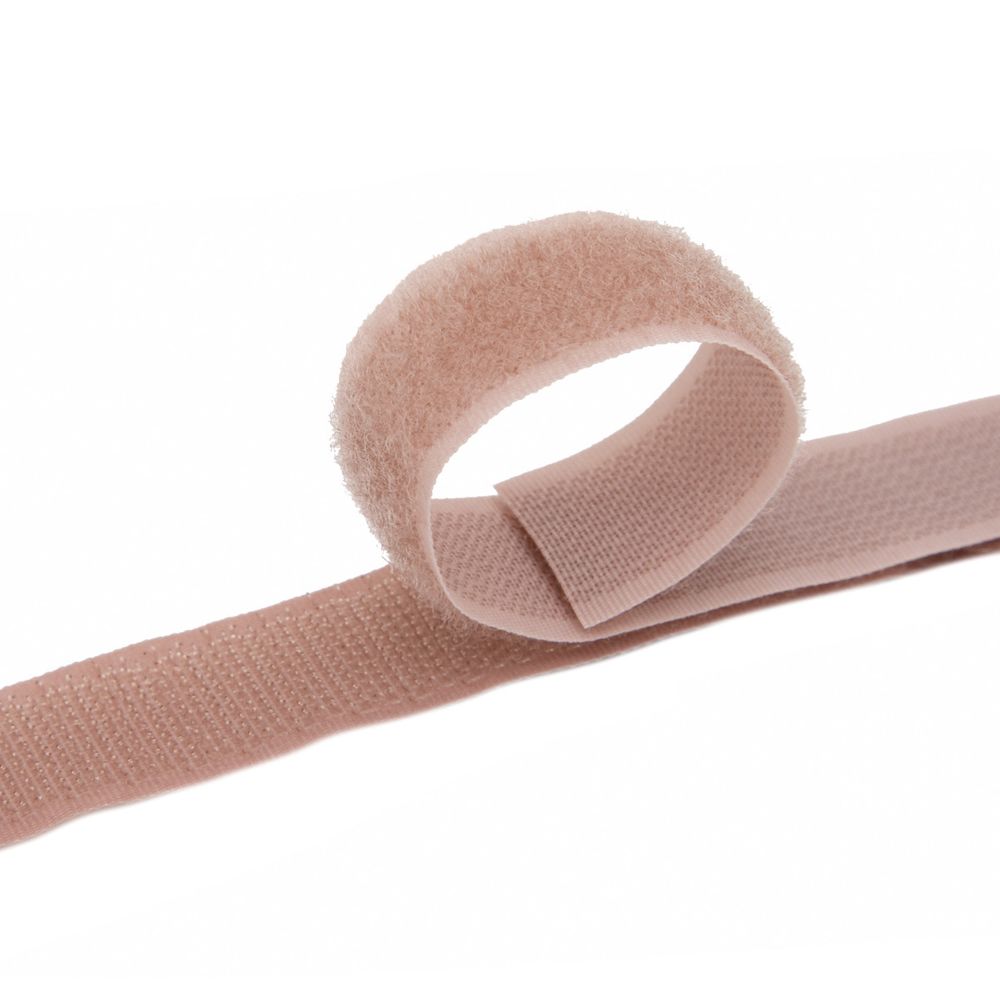 Лента контактная липучка (велкро) пришивная фасовка 20 мм / 25 см, 33 гр.розовый, /пара/, Hobby&Pro, кач."A" /TOS/