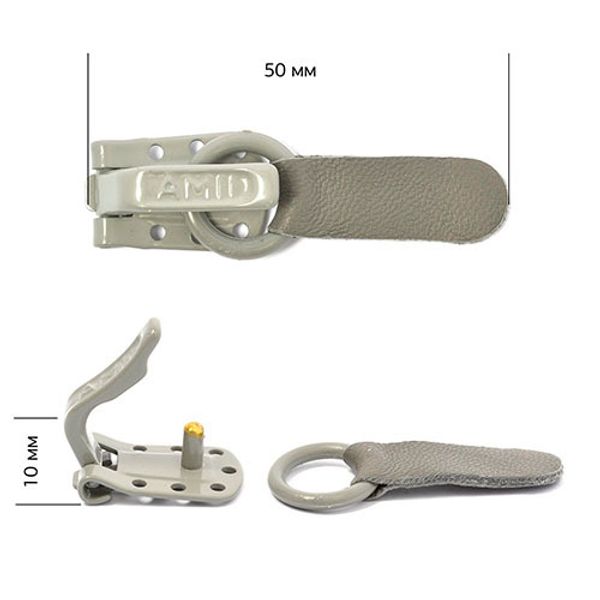 Крючок шубный Amii 50 мм, 50 шт, цв. серый