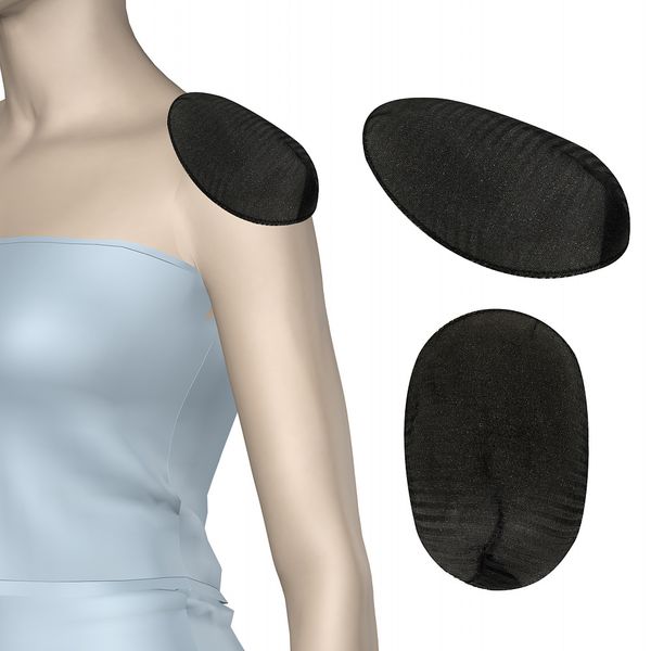 Плечевые накладки (подплечники) реглан 110х165х15 мм, АТ.ОР15 черный, 100 пар