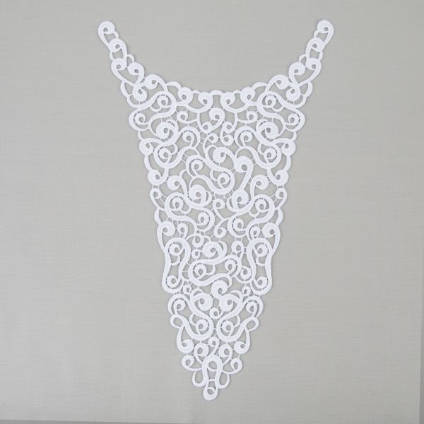 Пришивная кружевная вставка 210 мм, гипюр, 10 шт, Турция, белый, Gamma GIC-34-01