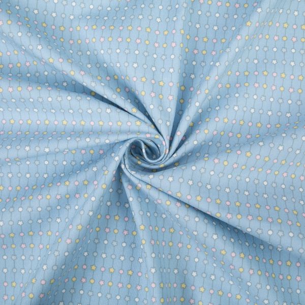 Ткань для пэчворка Peppy Молочные сны фланель, отрез 100х110 см, 175 г/м², МС-13 голубой, Peppy