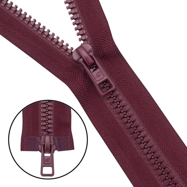 Молния трактор Arta Т6 (6 мм) 2 зам., разъем., 110 см, (2077), A048 т.бордовый, НОВЫЙ МАТОВЫЙ ЗАМОК, уп.5 штук