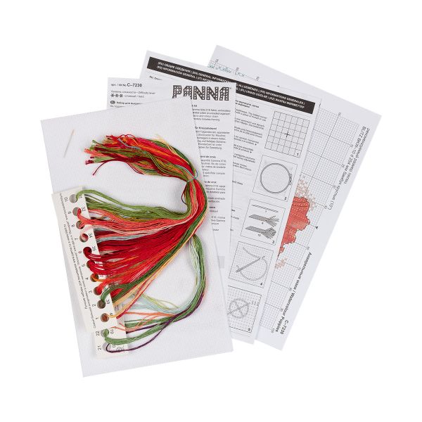 Набор для вышивания нитками Panna, Акварельные маки 19х26 см