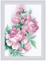 Набор для вышивания нитками Риолис, Пышность пионов 21х30 см