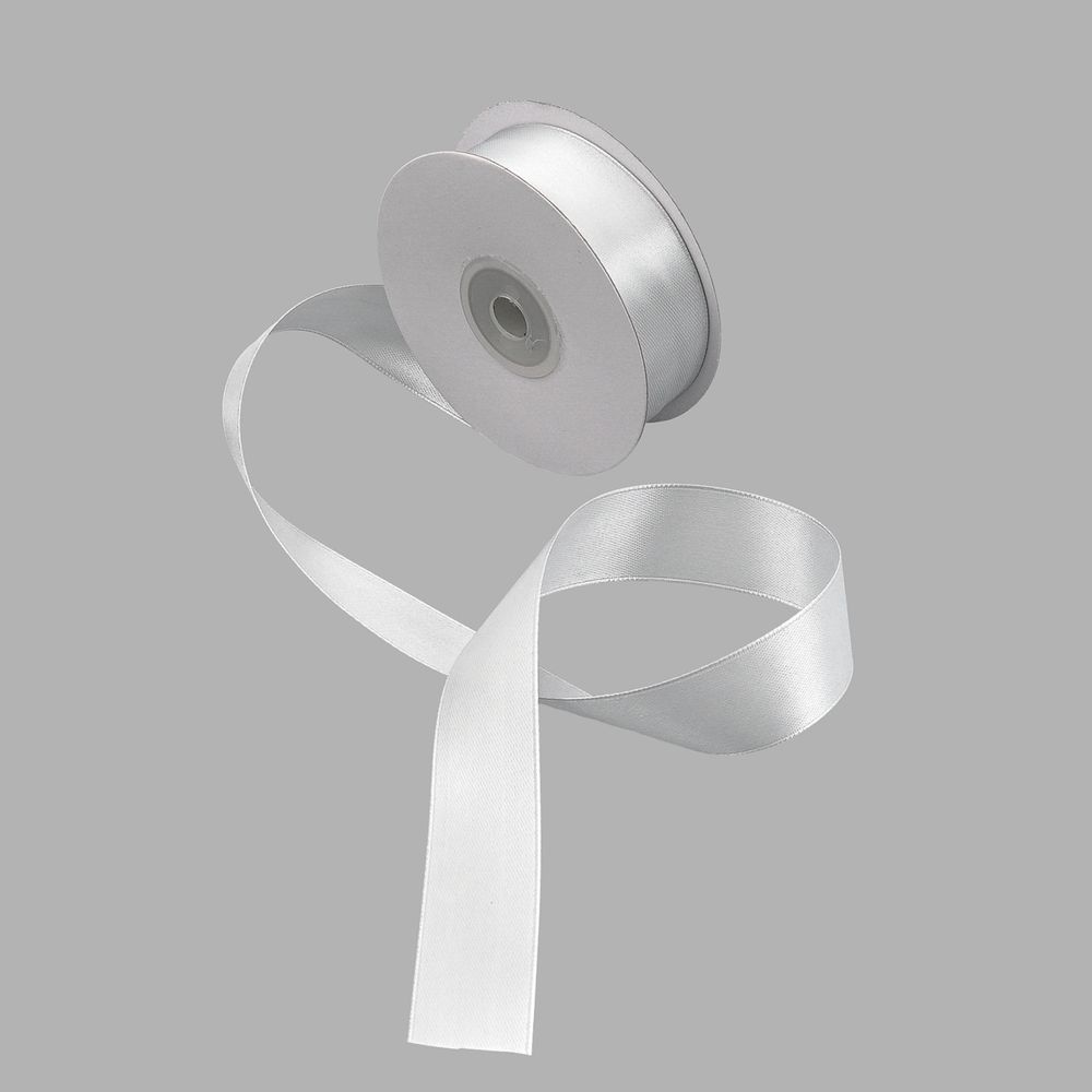 Лента атласная 2-сторонняя 25.0 мм / 22.86±1 метров, C1188 серебристый, 6102-0013, Globus