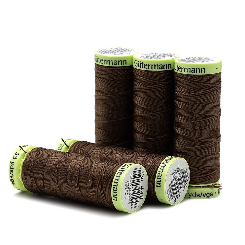 Нитки отделочные Gutermann Top Stitch, 30м, 446 сигнальный коричневый, 5 катушек