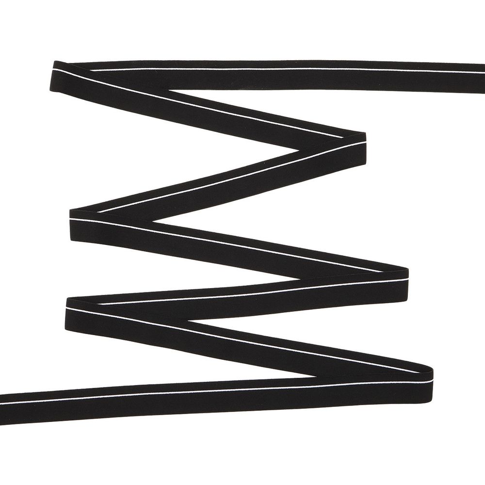 Резинка для мужских трусов и боксеров 30.0 мм / 25 метров, тканая мягкая, 21 г/м, черный/белый полоса