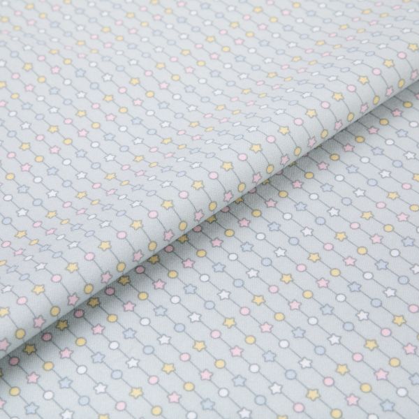 Ткань для пэчворка Peppy Молочные сны фланель, рулон 112 см / 5 метров, МС-15 серый, Peppy