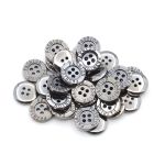 Пуговицы 4 прокола 24L (15мм), (Nickel (никель)), 36 шт
