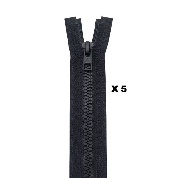 Молния трактор Arta Т6 (6 мм) 1 зам., разъем., 40 см, (2076), A580 черный, НОВЫЙ МАТОВЫЙ ЗАМОК, уп.5 штук