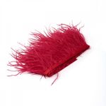 Перья на ленте Страус 8 см, FBY-08-055, цв. красный, 2м