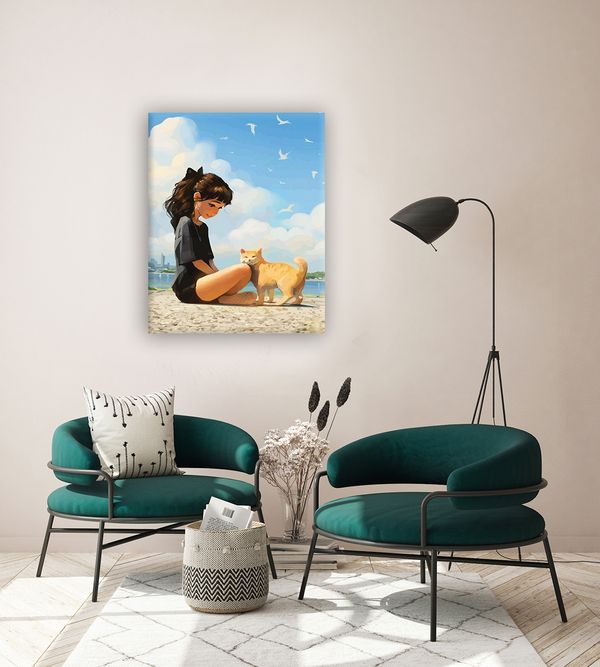 Картина по номерам Фрея PCF-25, на холсте с подрамником Мой пушистик, 50х40 см