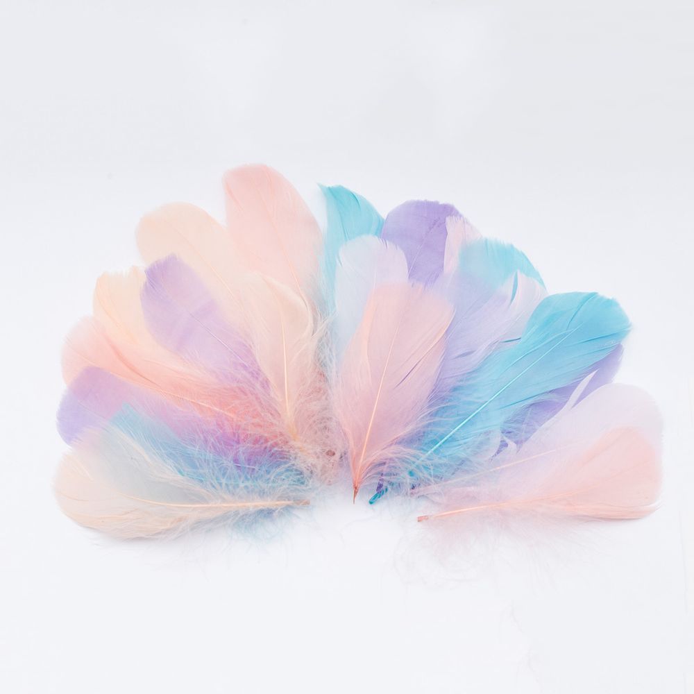 Перо гусиное обработанное нежный микс, 10-13см, 20 шт, XQ-660330