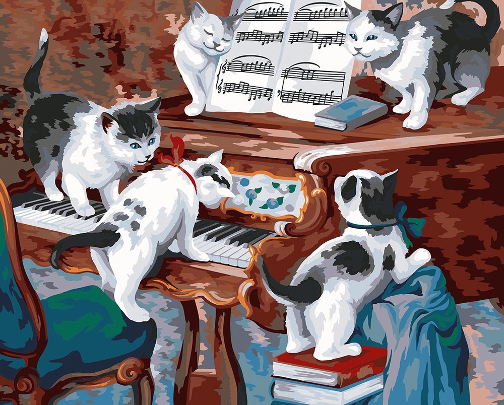 Картина по номерам Фрея, Пушистый ансамбль, 50х40 см