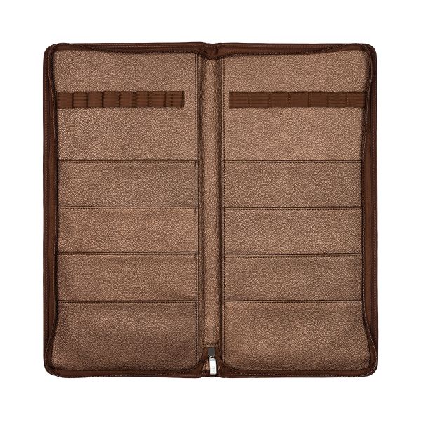 Органайзер для спиц и крючков кожзаменитель 43х21х2 см, 03 коричнево-золотой, Gamma OGN-04