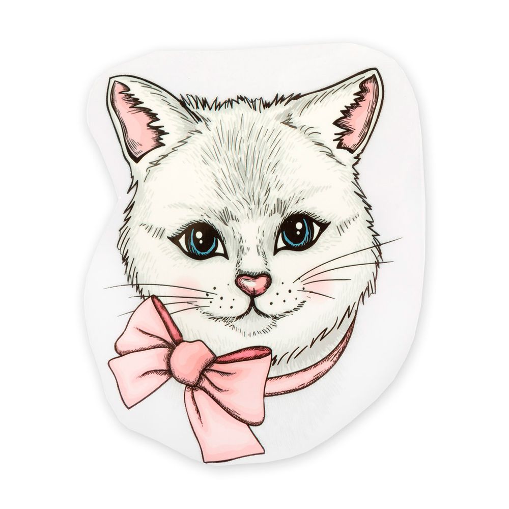 Термотрансфер M №01, 1 шт, M-017 кошка с бантиком 10.7х14 см, Gamma "M" №01