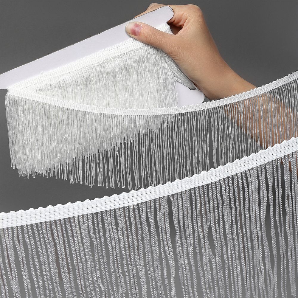 Бахрома отделочная широкая 100.0 мм / 4.5 метра, цв.белый