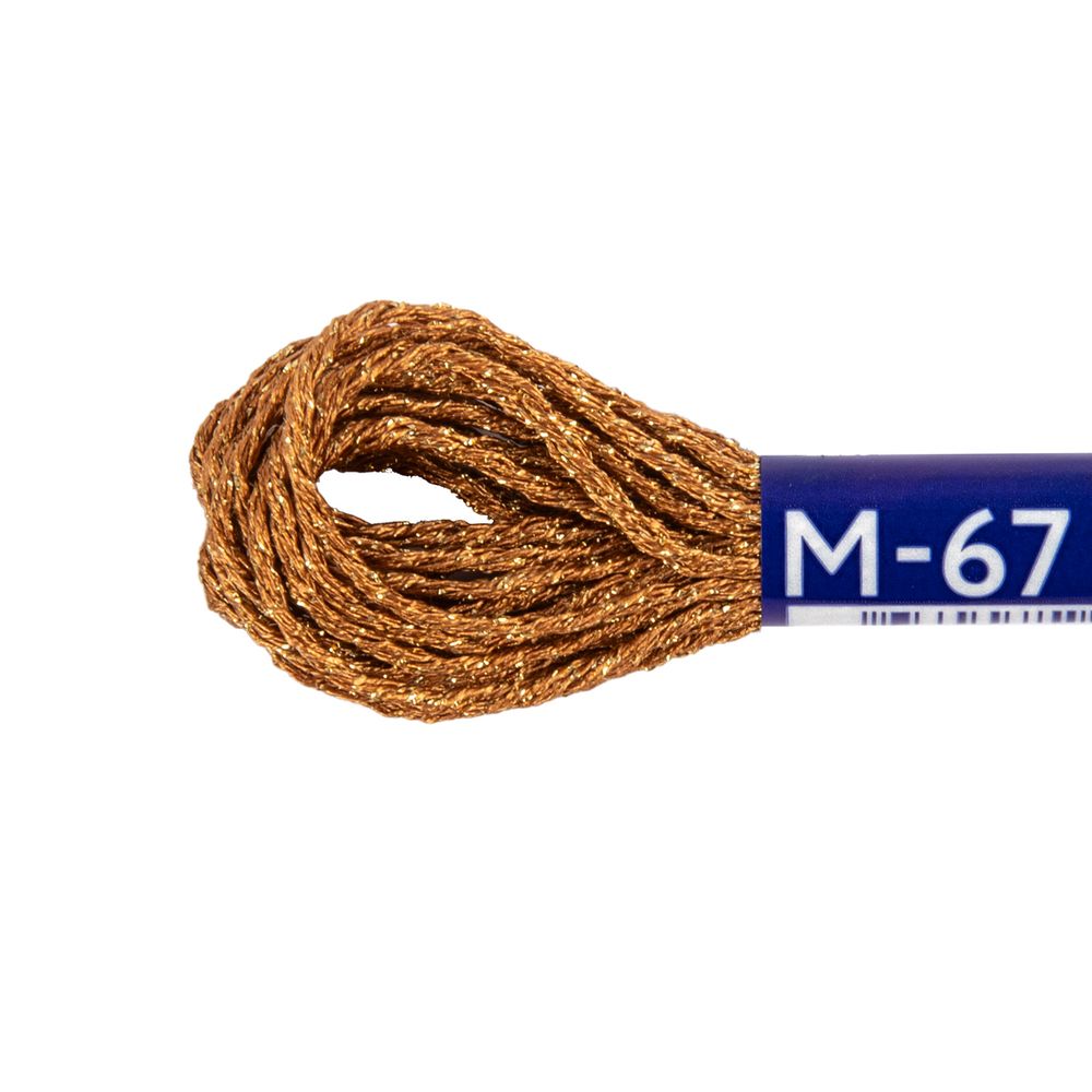 Мулине Gamma металлик NM 12 мотков по 6 метров, M-67 коричневый/золотистый, Gamma MOULINE