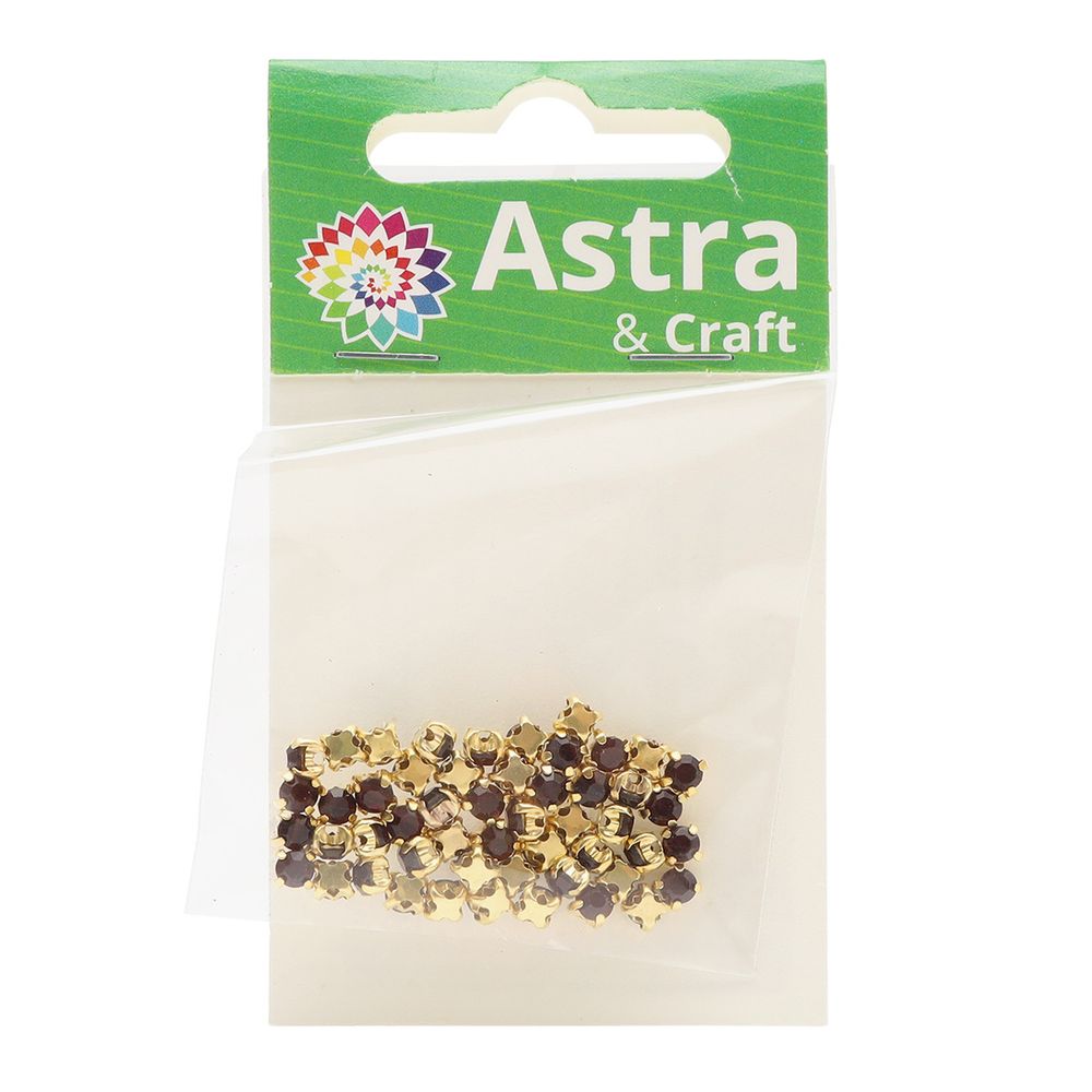 Хрустальные стразы в цапах/золото, 4мм, 50 шт/упак, Astra&Craft (11 красный), 4AR159/166