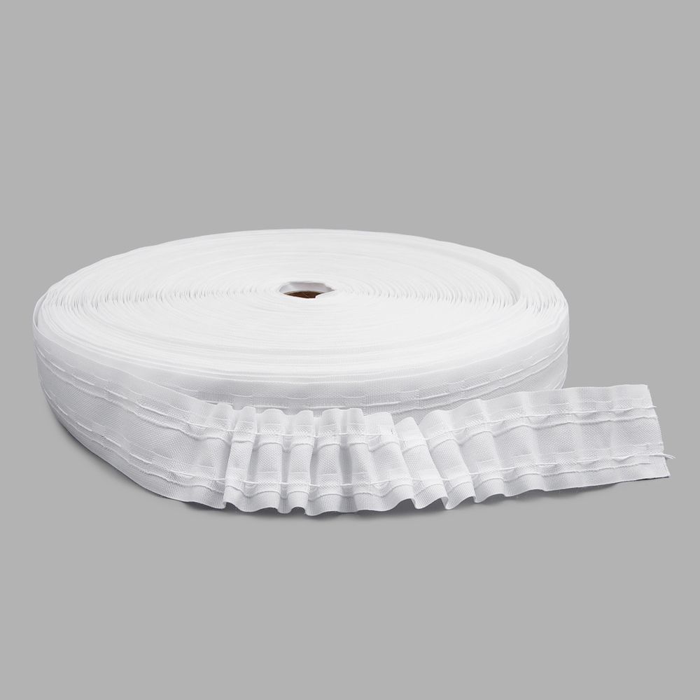 Лента (тесьма) шторная: сборка параллельная (1:2) 45 мм / 100 метров