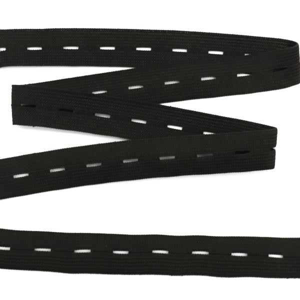 Резинка перфорированная 21.0 мм / 30 метров, вязаная, черный