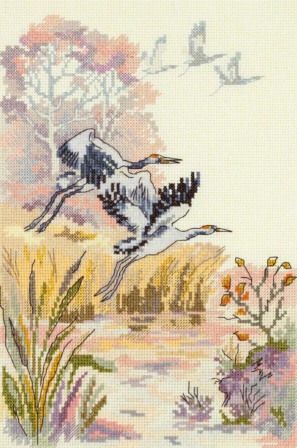 Набор для вышивания нитками Panna, В теплые края, 17,5х25,5 см