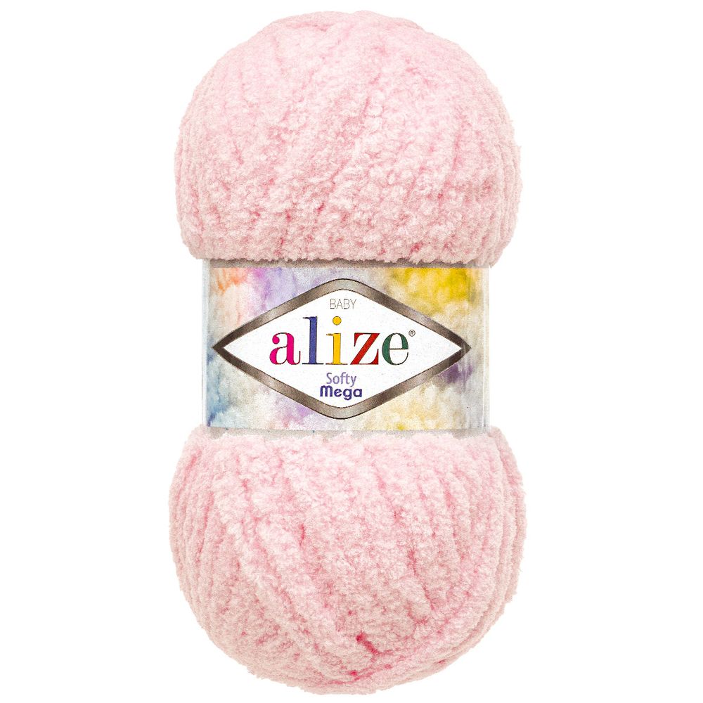 Пряжа Alize (Ализе) Softy Mega / уп.5 мот. по 100 г, 70м, 31 бледно-розовый