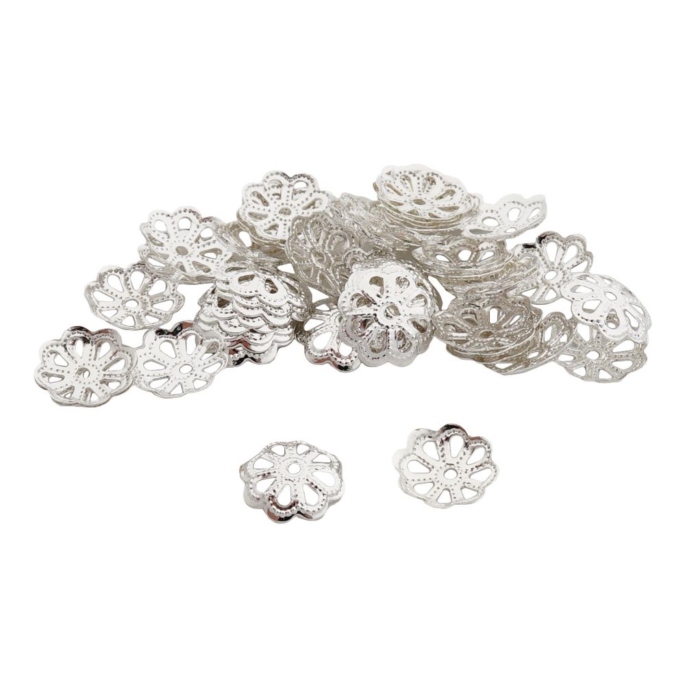 Шапочка для бусин, 10мм 50 шт/упак, Astra&Craft (Серебро), 4AR198