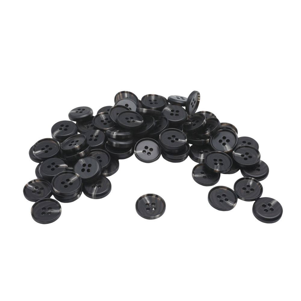 Пуговицы 4 прокола 28L=18 мм, col. А черный, 72 шт, CN2833