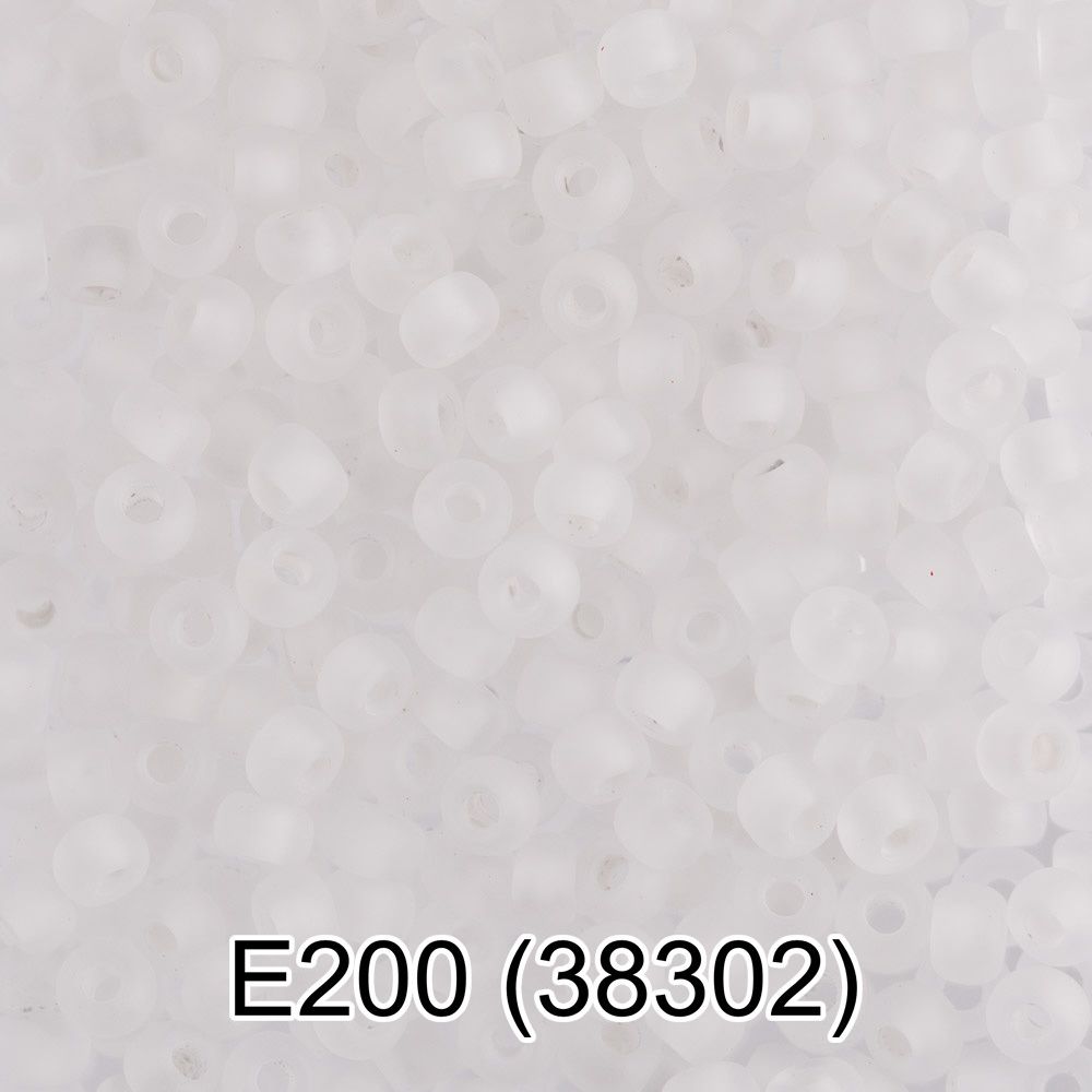 Бисер Gamma 10/0 (2.3 мм), 150 г (10х5 г), E200 прозрачный мат, 38302, круглый 5