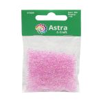 Бисер Astra&Craft 11/0 (2.1 мм), 200 г (10х20 г), цв. 209 св.розовый/прозр.с цвет.центром, радужный
