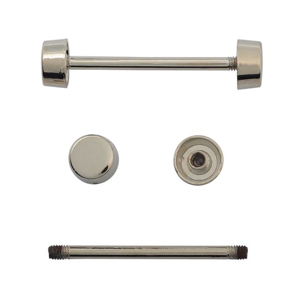 Шпилька для сумки металл L-30мм/10мм с таблеткой ⌀10мм, никель ГР, 66785, 10 шт