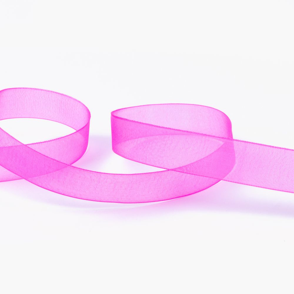 Лента капроновая (органза) 15.0 мм / 22.8±1 метра, 030 т.розовый, Blitz OR-15