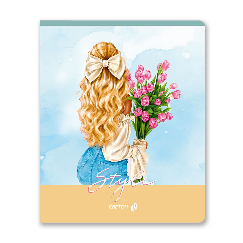 Тетрадь ученическая общая, твин лак A5 60 л. на скобе 65 г/м², белизна 100% 10 шт клетка, 01520 Между нами, девочками, Светоч Т201