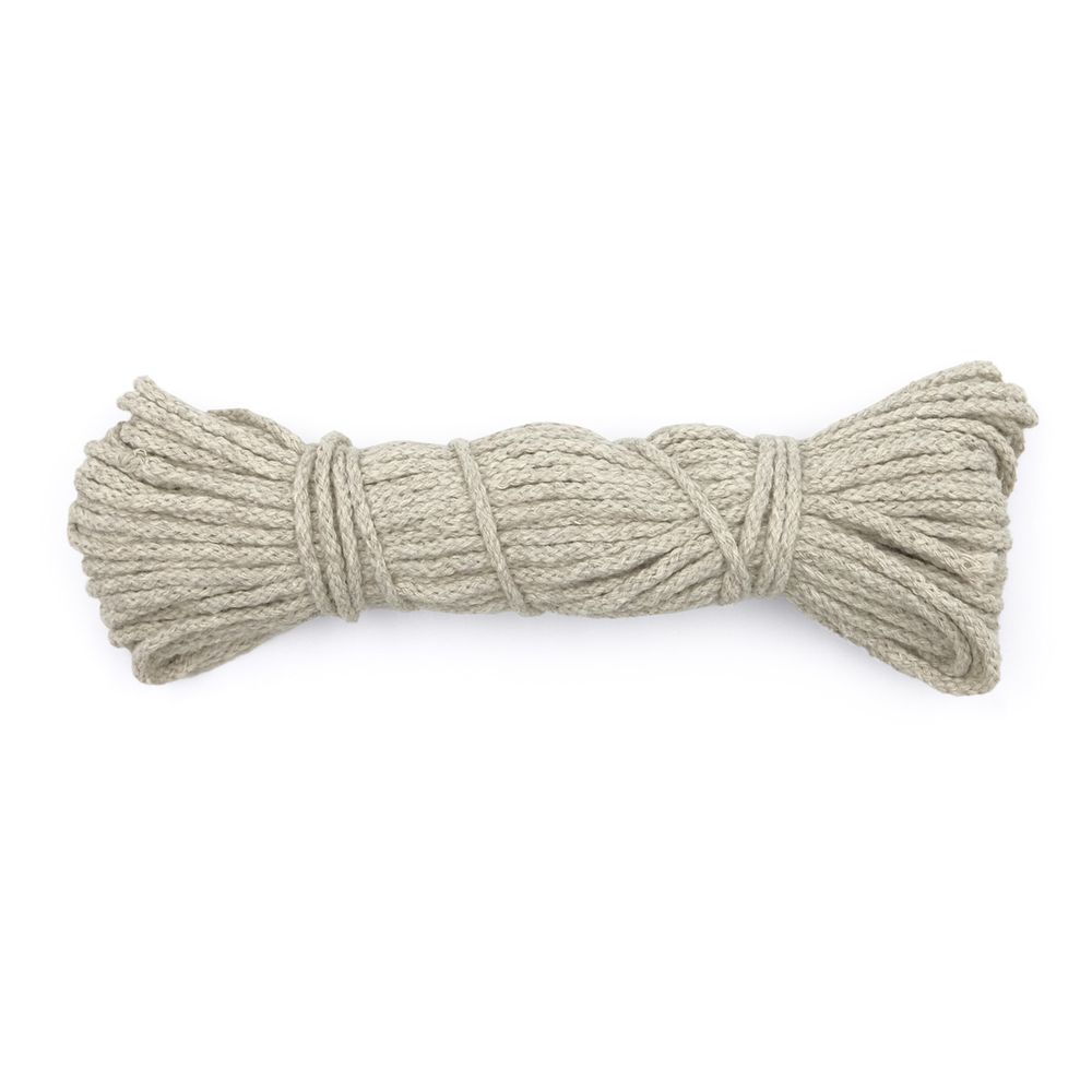 Шнур круглый х/б ⌀3.5 мм / 20 метров, (7092), 63 льняной