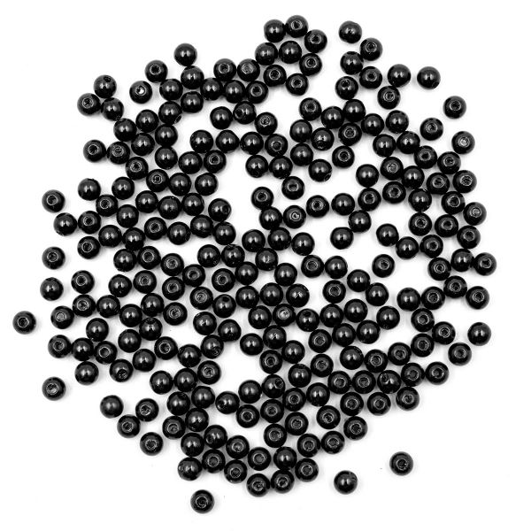 Бусины пластик (жемчуг) ⌀6 мм, 25 г, Astra&Craft, 046 NL черный