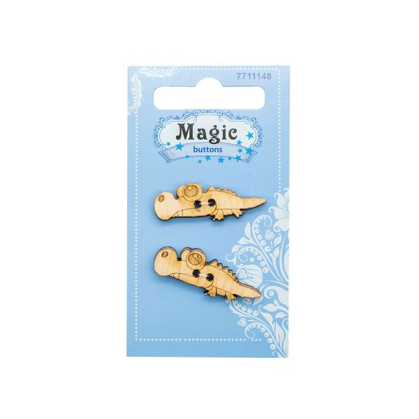 Украшения декоративные пуговицы Крокодил, 2 шт, Magic Buttons LW815-V45