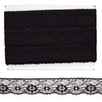 Кружево на сетке 35 мм, 25 м 0623-1023, черный