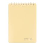 Блокнот с пластиковой обложкой, тиснение серебряной фольгой, 500 мкр, на гребне, A6 80 л., 4 шт, клетка, Ваниль 01044, Светоч 80Б32