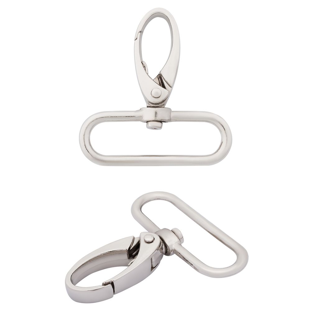 Карабин металл 40 мм (48х52 мм), цв.никель, 20 шт