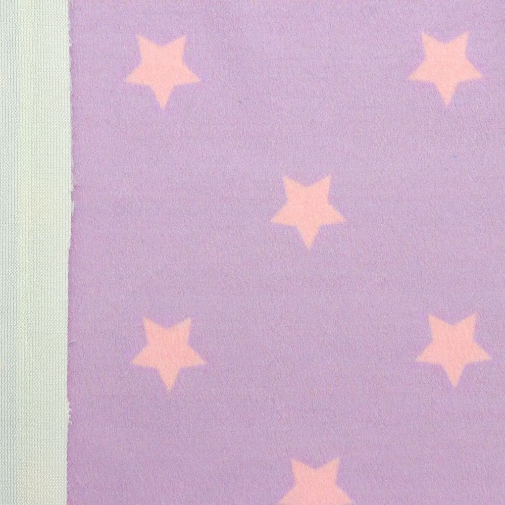 Мех коротковорсовый 3мм с принтом звезды, 47*47см (±2см), 100% п/э (сирень/светло-розовый) 29496