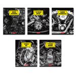 Тетрадь ученическая общая, глянцевая ламинация, A5+ 96 л. на скобе 60 г/м², белизна 100%, 5 шт, клетка в термоусадочной пленке, 000775 Механизмы, Светоч 96ТЕТк-004