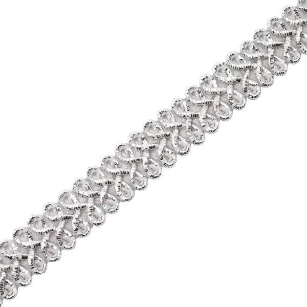 Тесьма отделочная Шанель, металлизир. 13 мм, 25 м, SR37 серебро