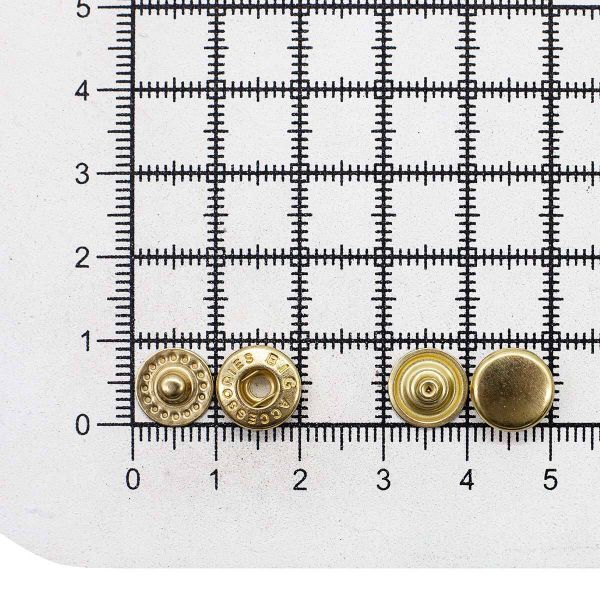 Кнопка Альфа (S-образная) ⌀10.0 мм, ≈100 шт, нерж.сплав, золото, BIG